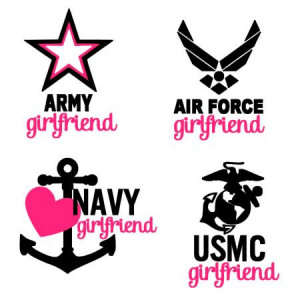 Military Girlfriend Decal - Army Girlfriend, Air Force Girlfriend ...