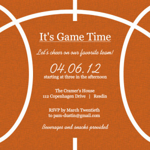 Burlap And Orange Basketball Invitation