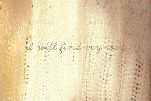will find my way