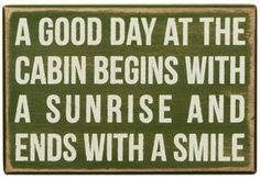 Good Day At The Cabin Quote Handpainted Wood Sign Lake Cottage Decor ...