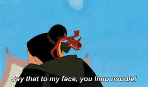 gif quote disney face Mulan say noodle mushu limp