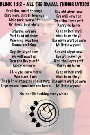 me lyrics MY EDIT pop punk blink 182 tom delonge all the small things ...