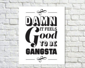 Typography Print, Type Poster, Gang sta Rap, Rap Quotes, Black White ...