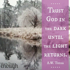 trust God in the dark ...