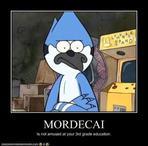 Regular Show Mordecai Is Not Amused