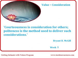 Getting Intimate with Values Daily Quote Reflections on Consideration