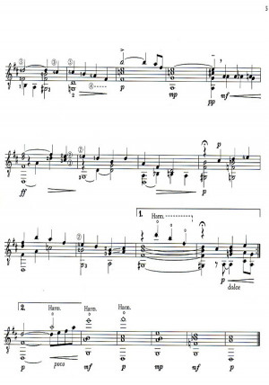sheet music extractn toru takemitsu 12 songs for guitar 18