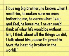 Love My Brother Quotes I love my big brother