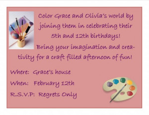 Birthday Party Ideas for Young Artists