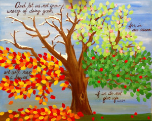Seasons Tree Acrylic Painting Scripture Bible Verse Spring Summer Fall ...