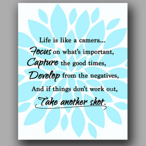 Life is like a camera Quote Photographer Printable INSTANT DOWNLOAD ...