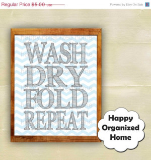 ... quote wall art, prints home decor, Printable, chevron, Wash, Dry, Fold