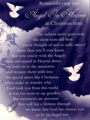 Our Angel In Heaven At Christmas miss you family quotes heaven in ...