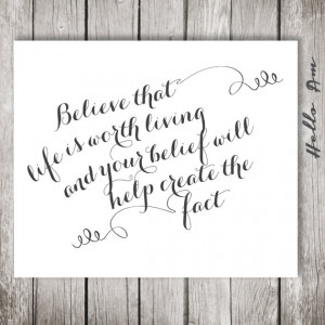 Life Is Worth Living - Wall decor - quote print - inspirational quote ...