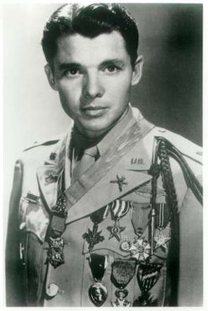 AUDIE MURPHY WAS THE MOST DECORATED AMERICAN HERO DURING WORLD WAR II.