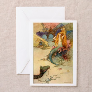 Vintage Mermaid Greeting Card