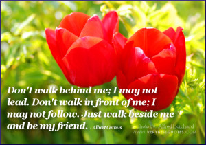 Just walk beside me and be my friend … Friendship Quotes