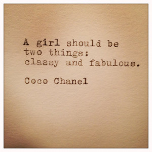 Coco Chanel Quote Typed on Typewriter on Cardstock