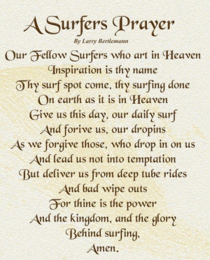 ... this image include: god, prayer, surf, our father and surfing is life