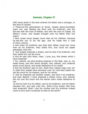 Genesis chapter 37 page 1 - Note: This KJV PCE of 1611 is NOT ...