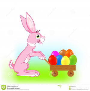 easter bunny with eggs spring illustration easter theme with bunny