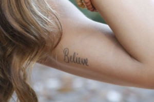 Believe Bicep Tattoo for Girls