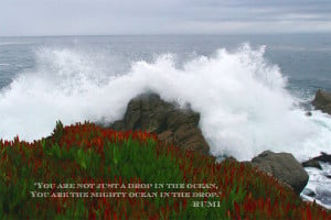 Ocean waves crushing on boulders, pacific ocean, with the:
