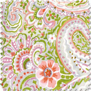 Pink and Green Paisley Fabric