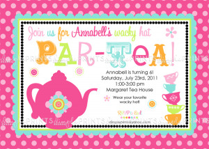 Tea Party Printable Birthday or Shower Invite
