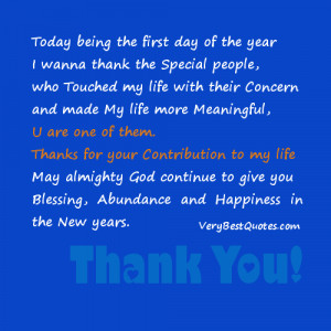 Thank you and happy new year wishes to special people