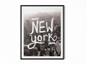 New York quote, brush script wall art, quote print, travel poster ...