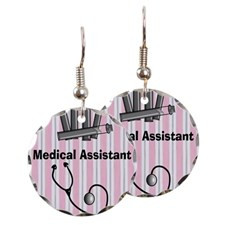 medical assistant blank 1 Earring Circle Charm for