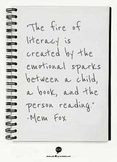 ... sparks between a child, a book, and the person reading.