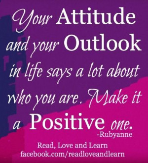 Attitude and outlook on life quote via www.Facebook.com ...