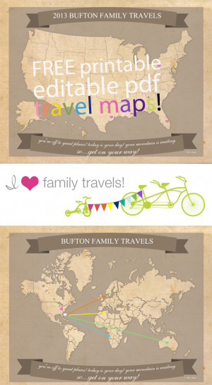 FAMILY TRAVEL MAP – PRINTABLE