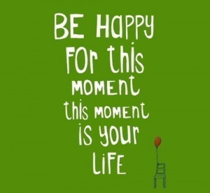 Be Happy For This Moment,This Moment Is Your Life’