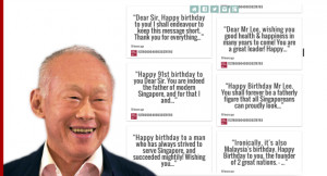 ... Prime Minister Lee Kuan Yew. (Screengrab from happybirthdaylky.org