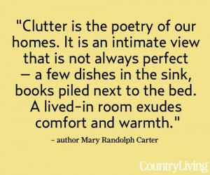 Clutter is the poetry of our homes....