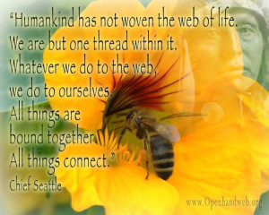 Humankind has not woven the web of life.