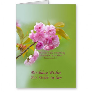 Birthday, Sister-in-law, Cherry Blossoms Cards