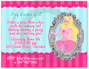 Invitations for a Barbie Princess Party