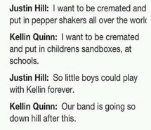 bands, band members, justin hill, kellin quinn, text, quote