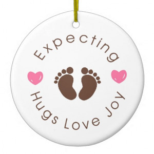Expecting New Mom Quote Double-Sided Ceramic Round Christmas Ornament