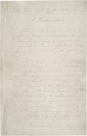 Emancipation Proclamation, page 1