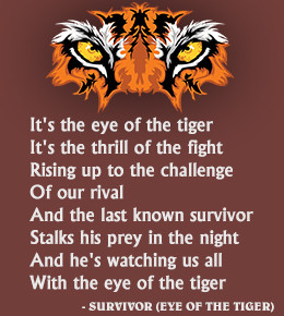 Lyrics from the Eye of the Tiger song