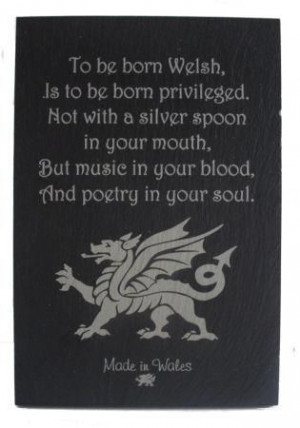 Slate Stand Up Plaque - To Be Born Welsh ( Dragon) - Welsh Gifts. One ...