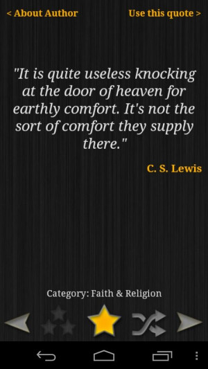 Lewis - not earthly comfort