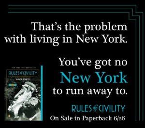 Absolutely LOVE this book: Rules of Civility by Amor Towles.