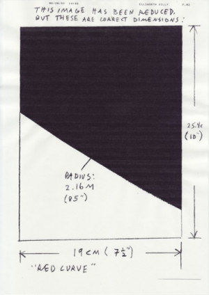 Ellsworth Kelly indicates on this fax the size of the reproduction of ...