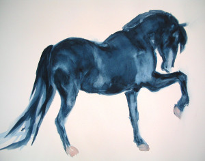 White Stallion Portrait 2 - oil oncanvas - 16